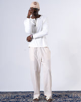 Classic Rib White Henley