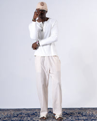 Classic Rib White Henley