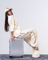 Women's Ivory Boxy Quarter Zip
