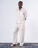Men's Beige Classic Relaxed Trousers