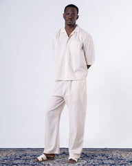 Men's Beige Classic Relaxed Trousers
