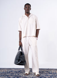 Men's Beige Classic Relaxed Trousers