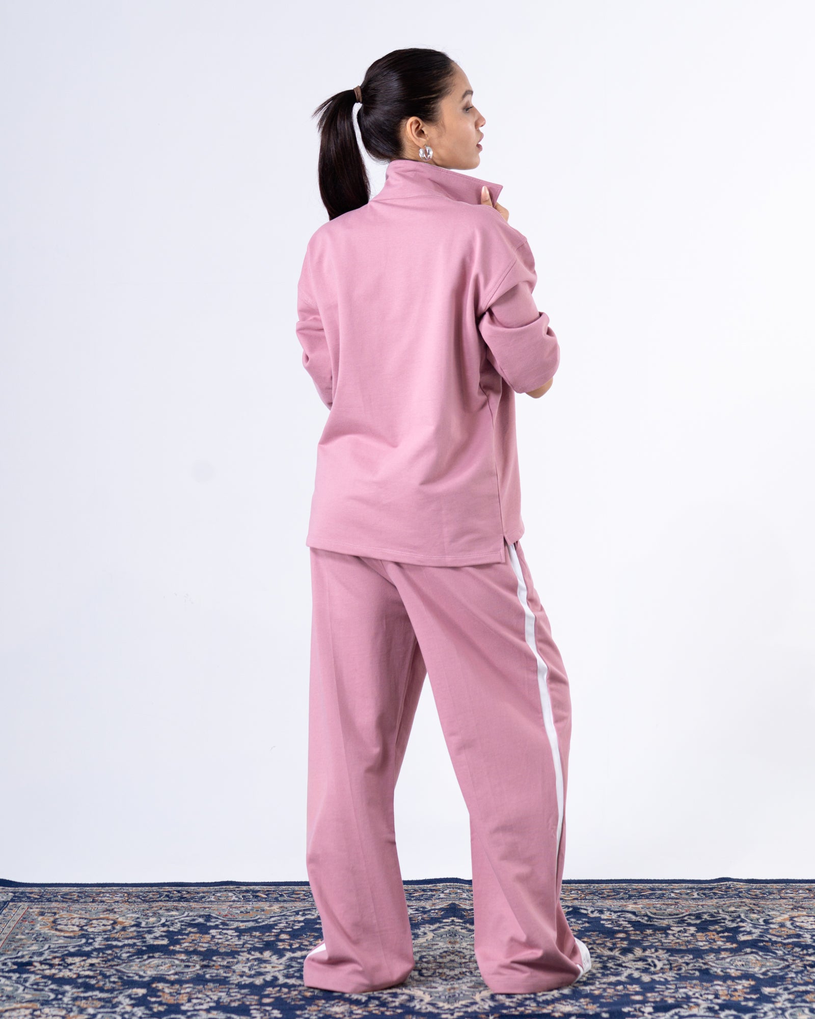 Women's Blush Boxy Quarter Zip