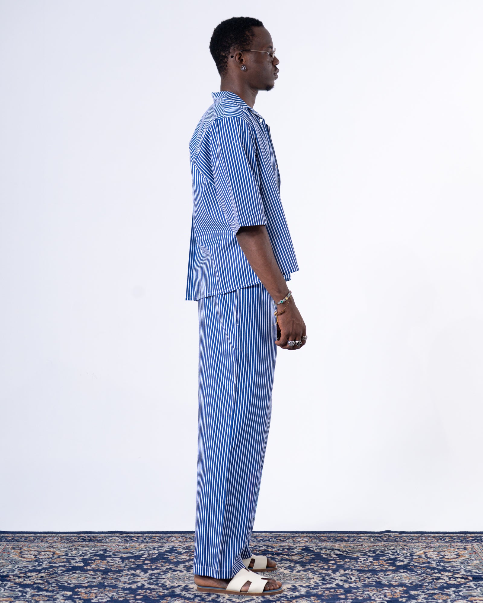 Men's Blue Classic Relaxed Trousers