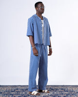 Men's Blue Classic Relaxed Trousers