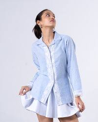 Azure Tailored Waist Adjustable Shirt