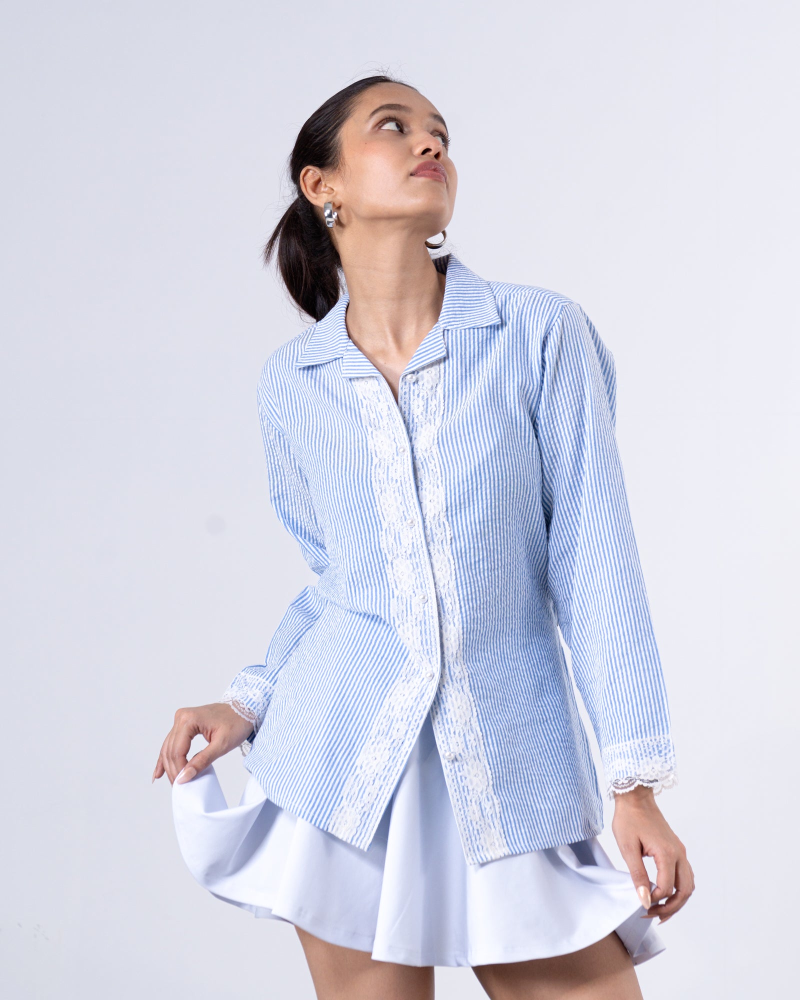 Azure Tailored Waist Adjustable Shirt
