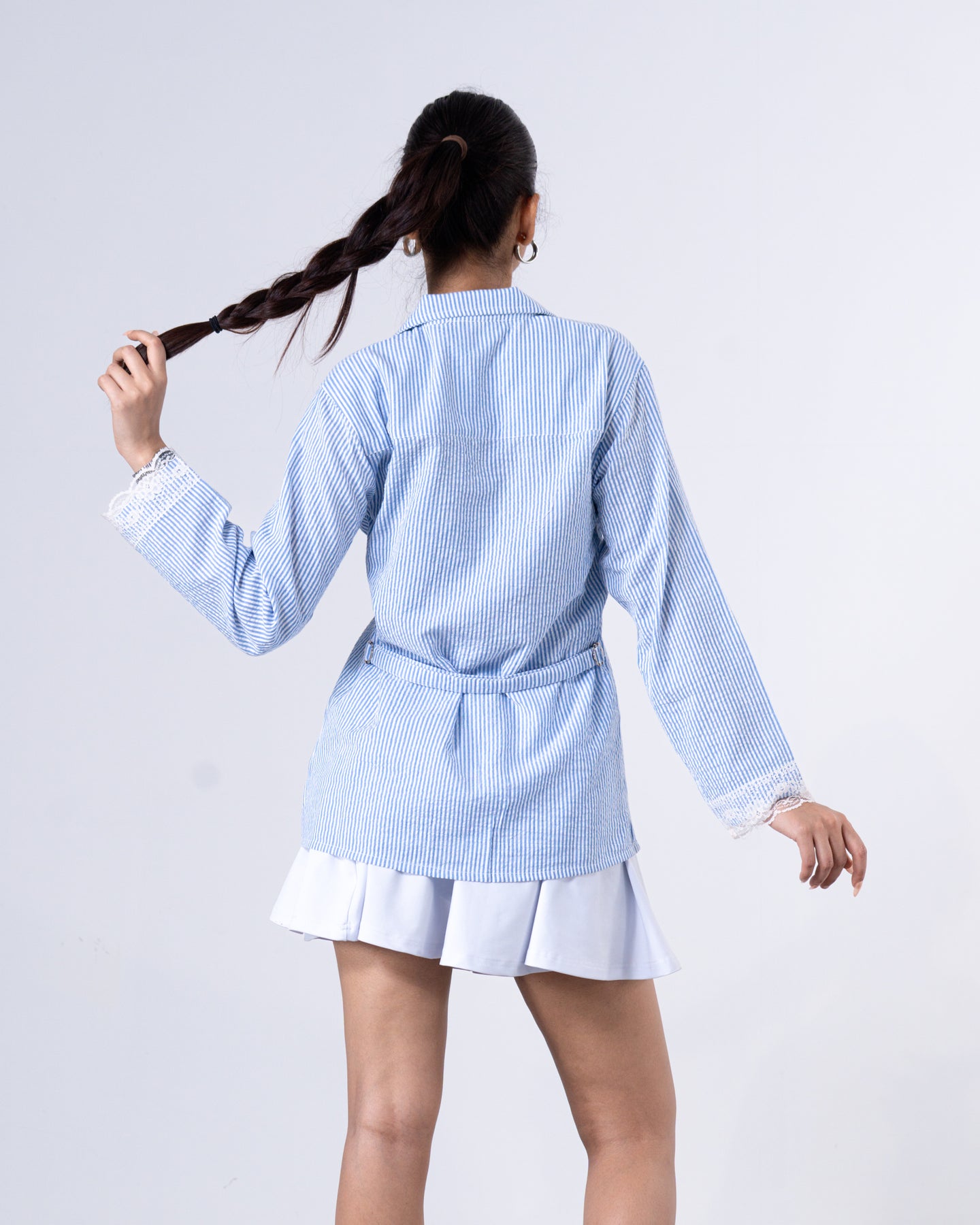 Azure Tailored Waist Adjustable Shirt
