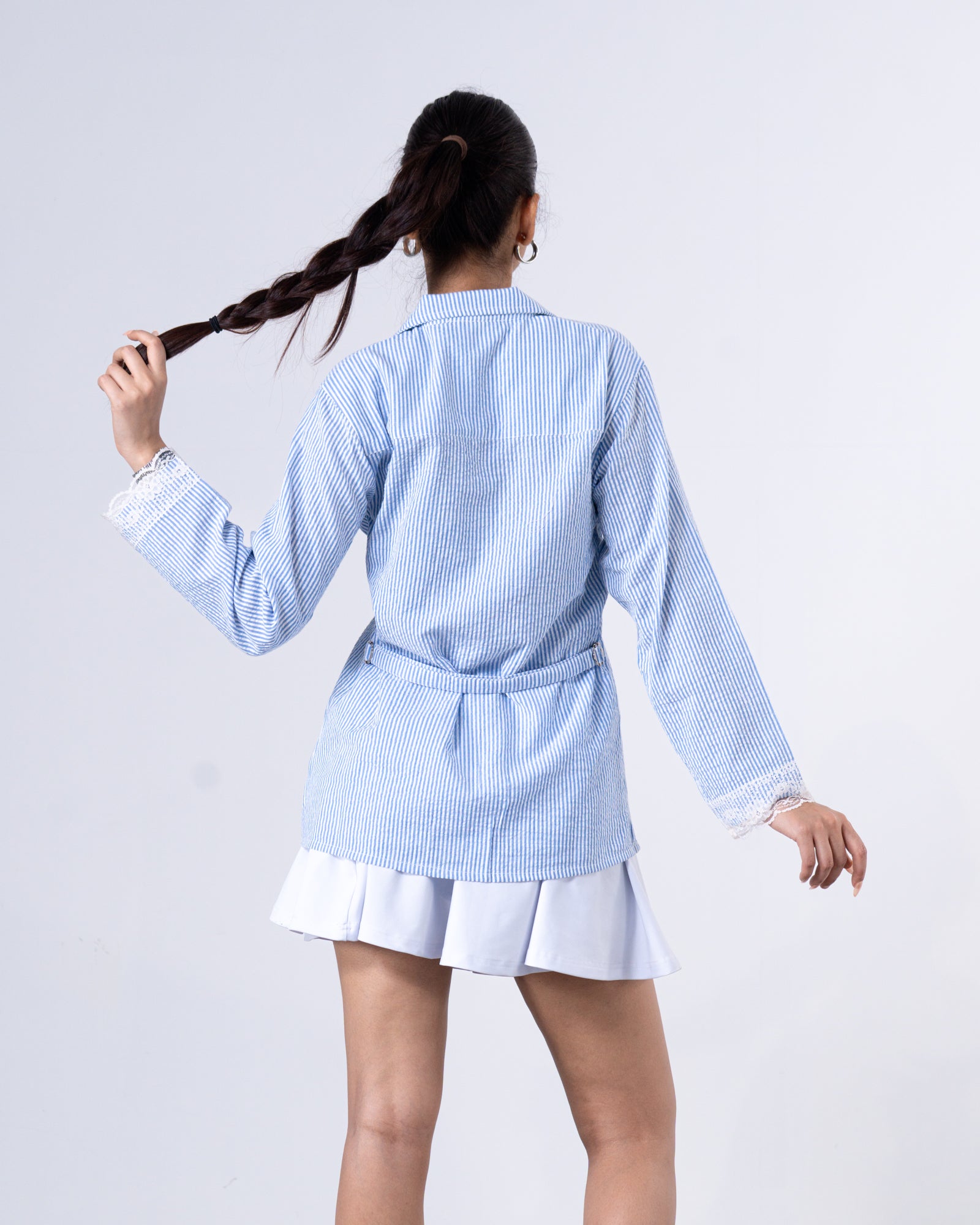Azure Tailored Waist Adjustable Shirt
