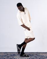 Ivory Box Fit Shirt + Lounge Shorts Set