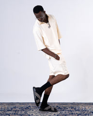 Ivory Box Fit Shirt + Lounge Shorts Set