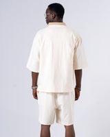 Ivory Box Fit Shirt + Lounge Shorts Set
