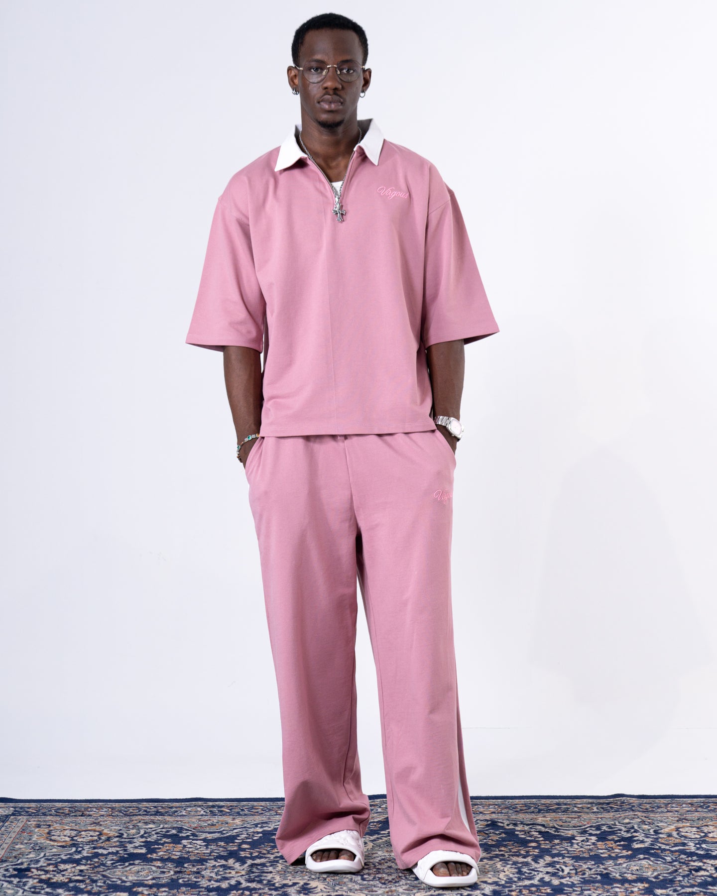 Men's Blush Boxy Quarter Zip