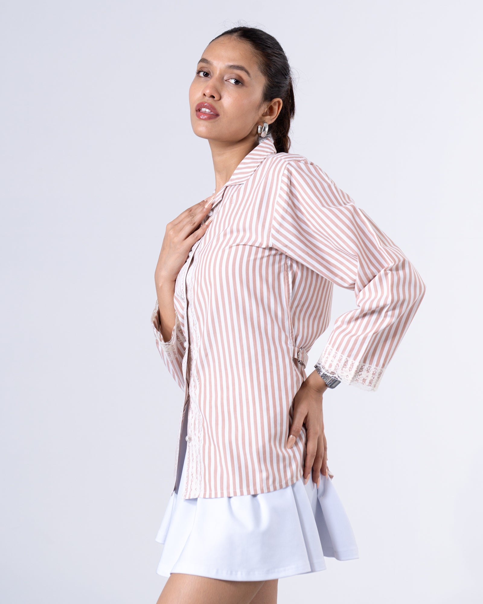 Nude Tailored Waist Adjustable Shirt