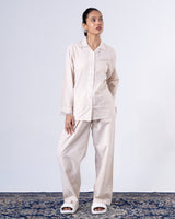 Women's Beige Classic Relaxed Trousers