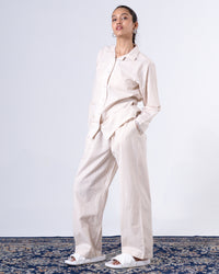 Beige Tailored Waist Adjustable Shirt