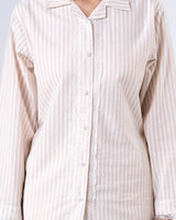 Beige Tailored Waist Adjustable Shirt