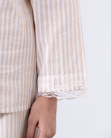 Beige Tailored Waist Adjustable Shirt
