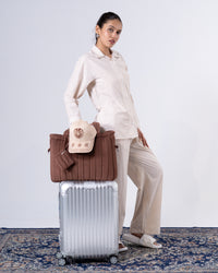 Beige Tailored Waist Adjustable Shirt