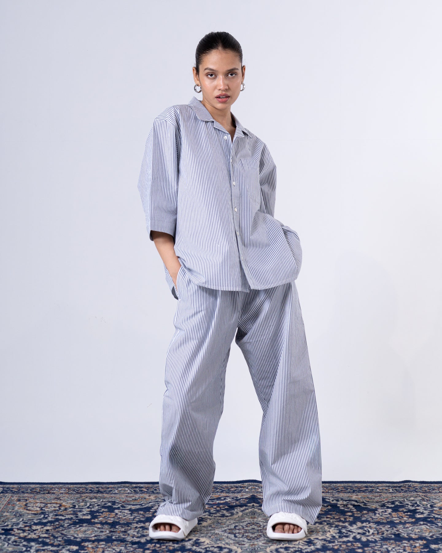 Women's Grey Classic Relaxed Trousers