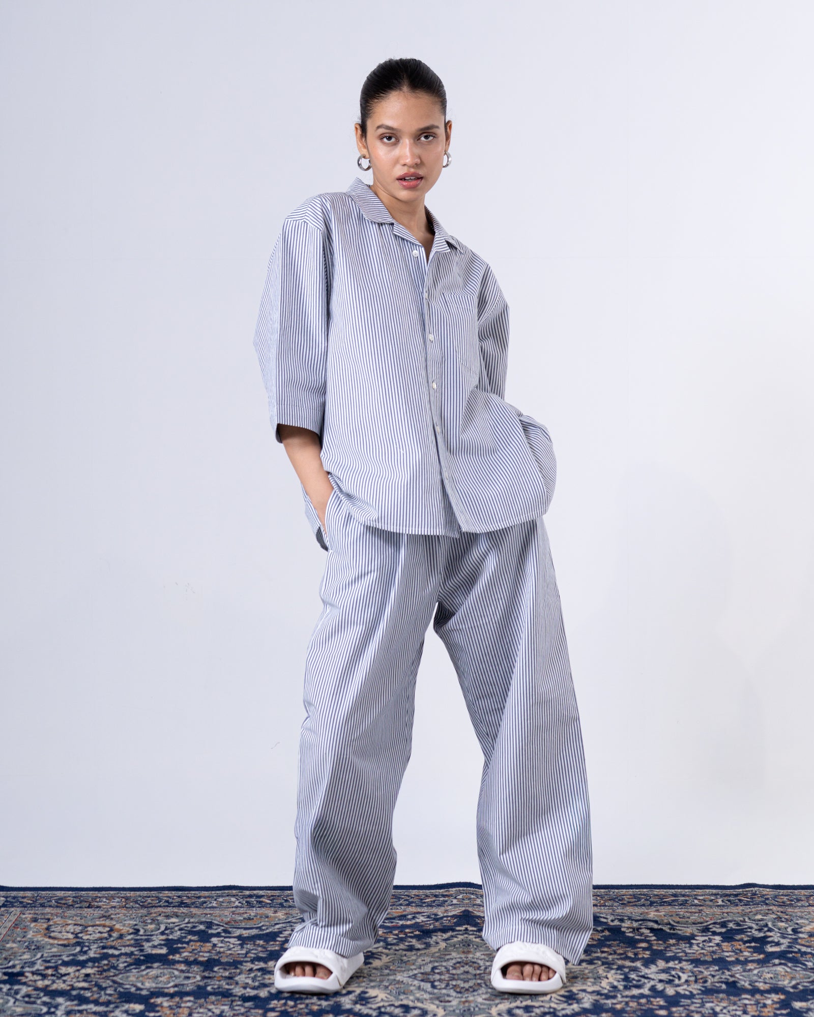 Women's Grey Classic Relaxed Trousers
