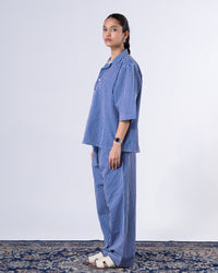 Women's Blue Classic Relaxed Trousers
