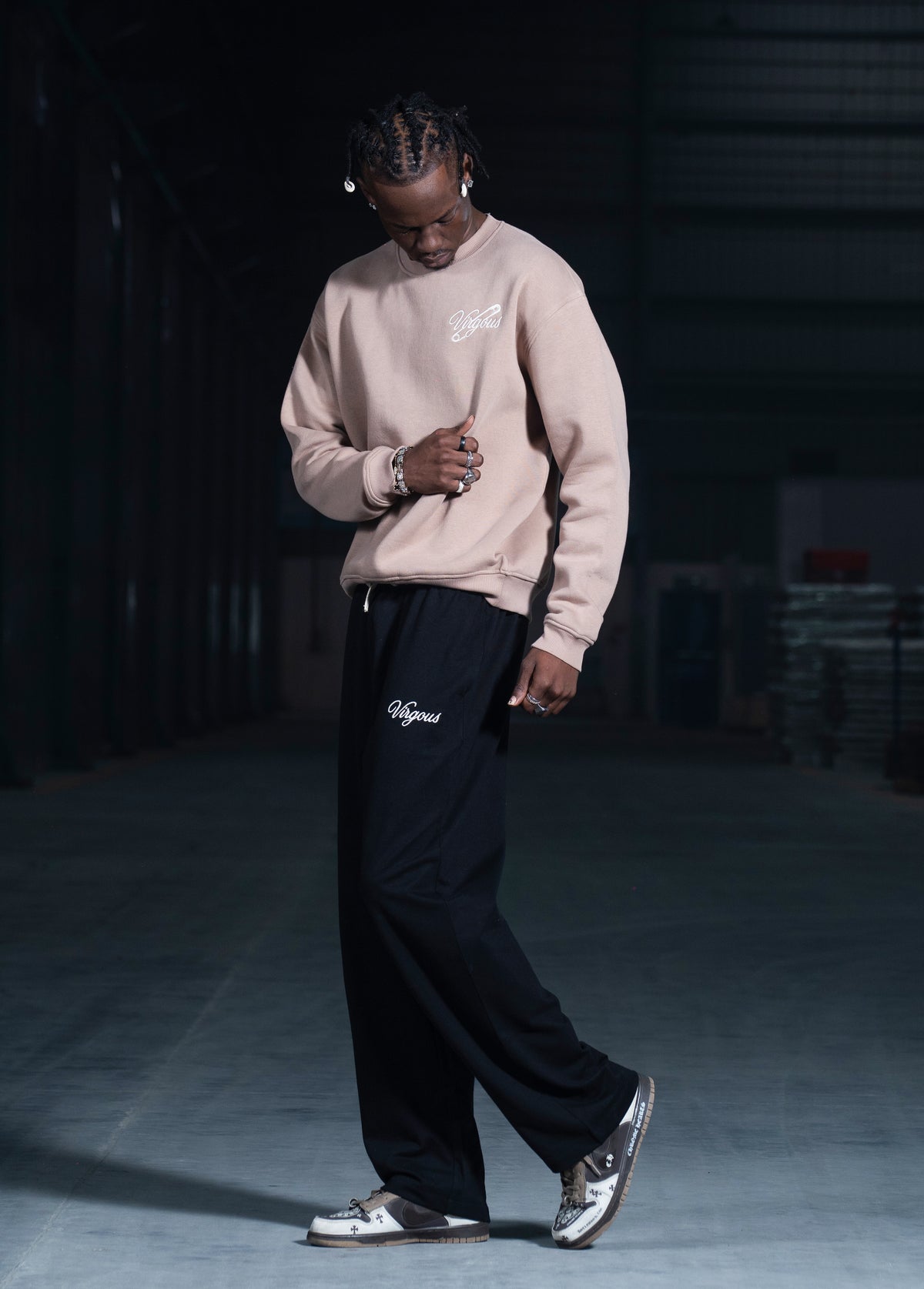 Men's Black Straight Fit Sweats