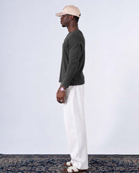 Classic Rib Charcoal Grey Henley