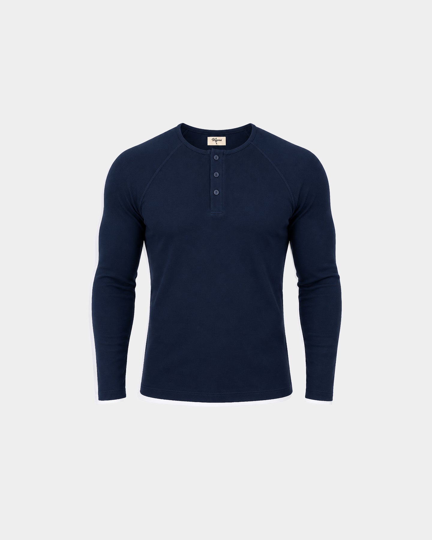 Classic Rib Navy Henley