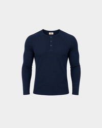 Classic Rib Navy Henley