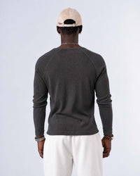 Classic Rib Charcoal Grey Henley