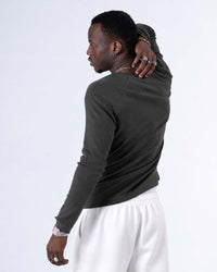Classic Rib Charcoal Grey Henley
