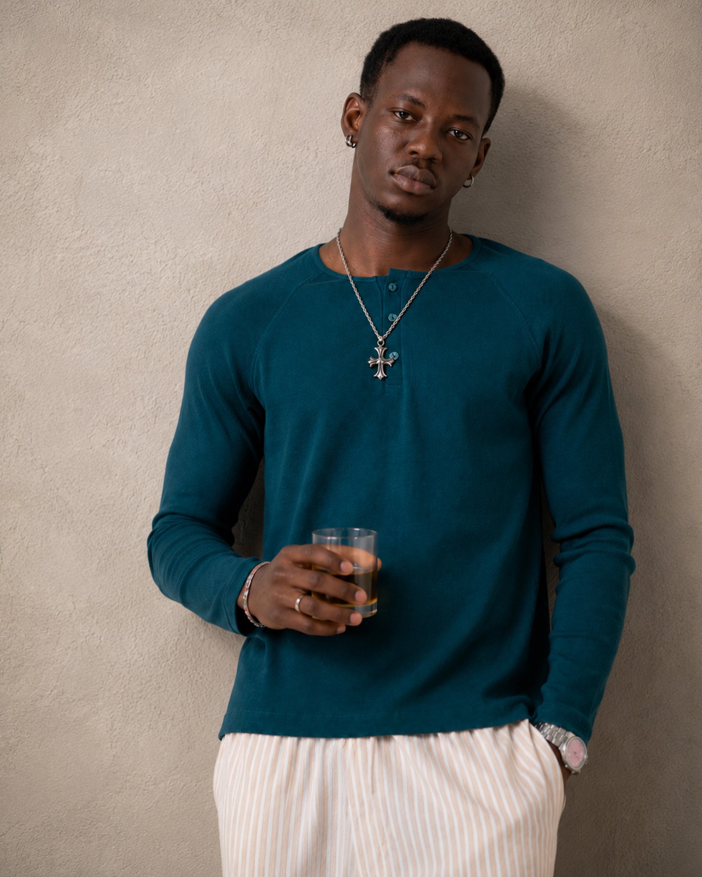Classic Rib Forest Green Henley