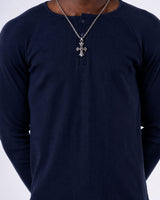 Classic Rib Navy Henley