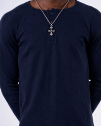 Classic Rib Navy Henley