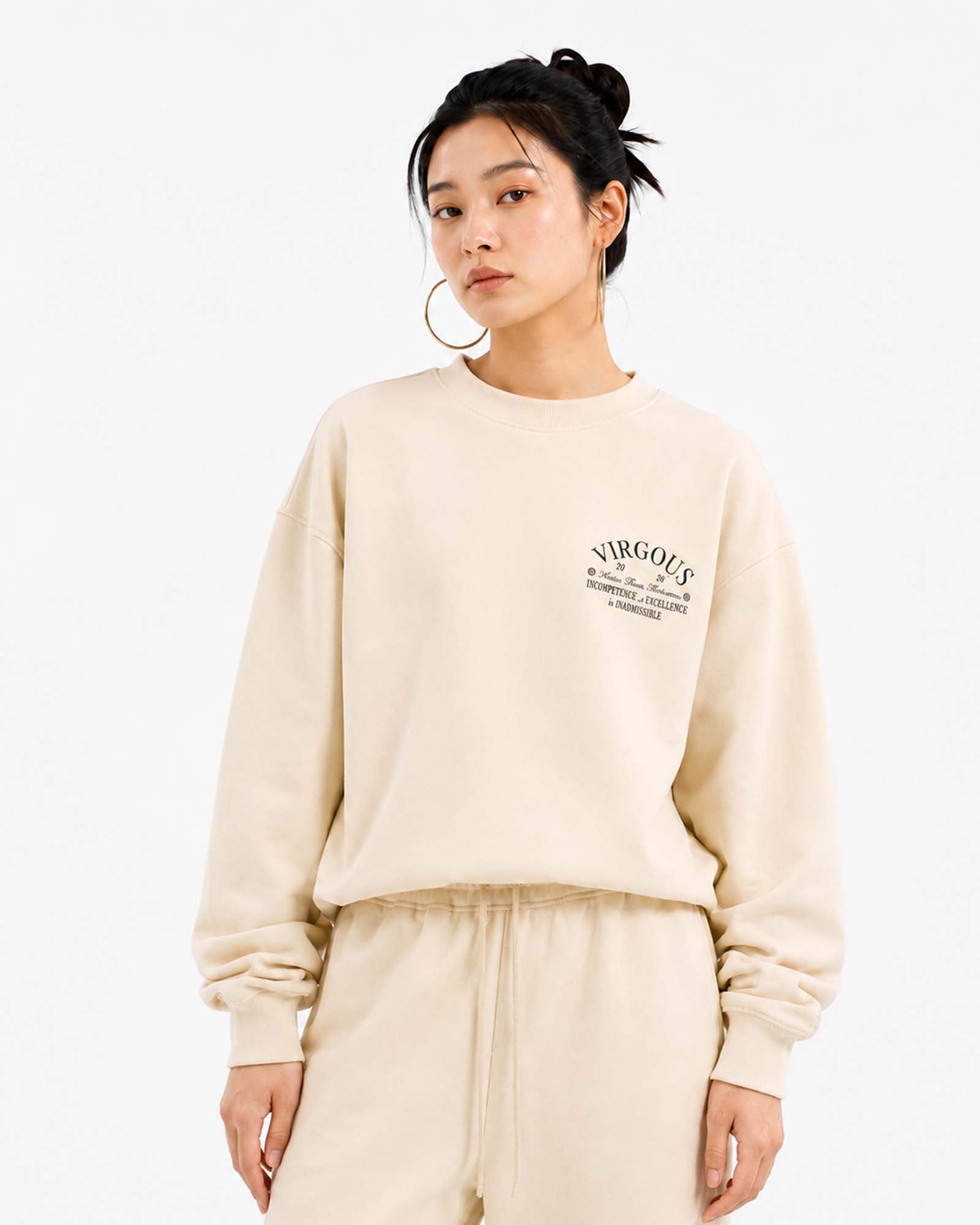 Cream Box Fit Sweatshirt — view 3