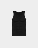 Black Essential Ribbed Tank