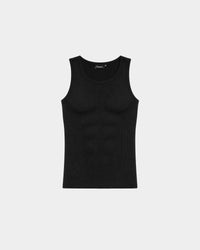 Black Essential Ribbed Tank