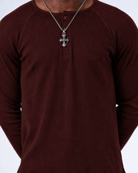 Classic Rib Maroon Henley