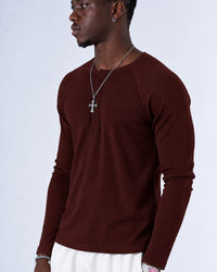 Classic Rib Maroon Henley