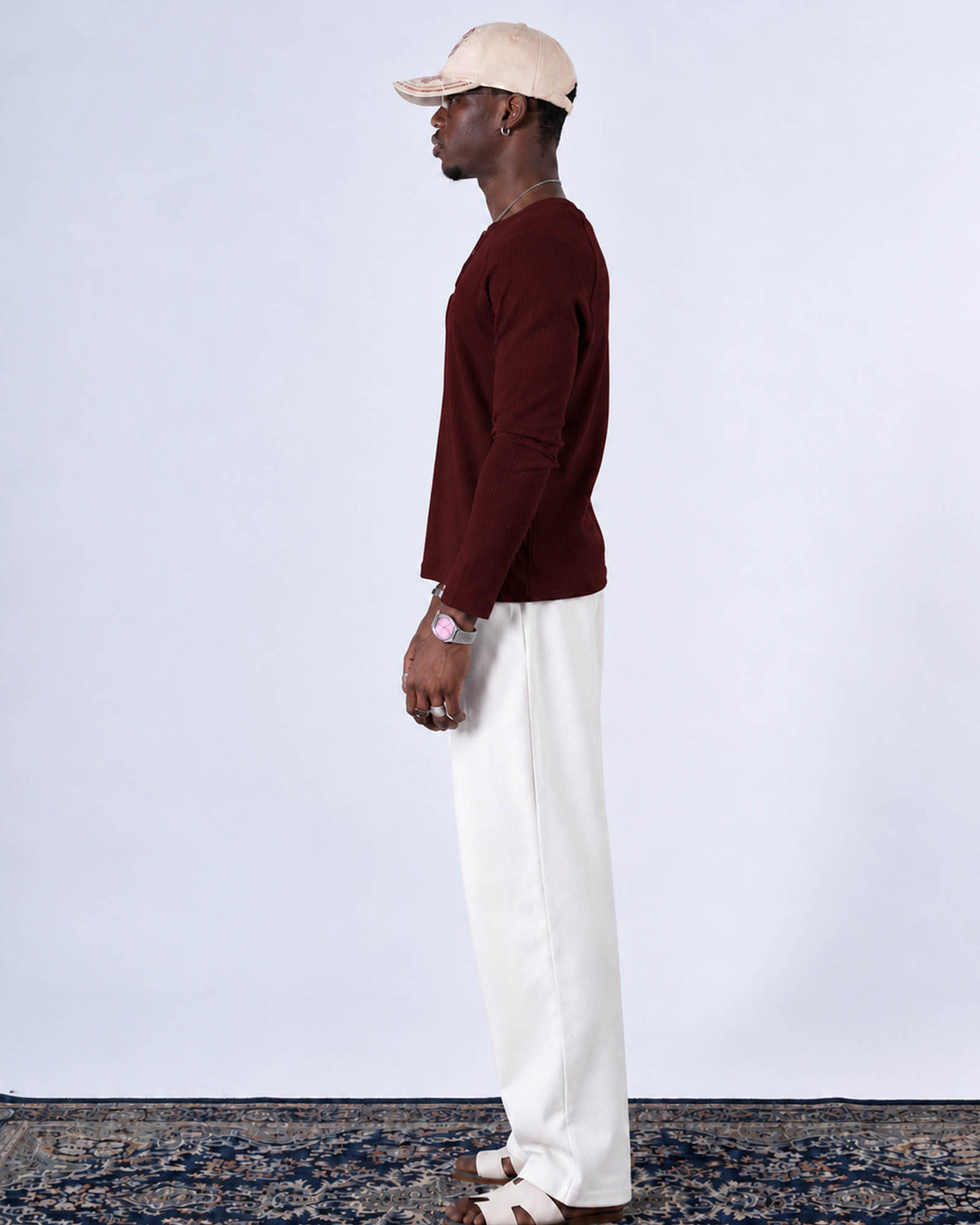 Classic Rib Maroon Henley