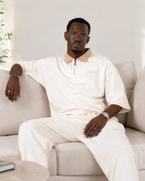 Men's Ivory Boxy Quarter Zip