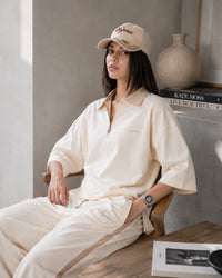 Women's Blush Boxy Quarter Zip
